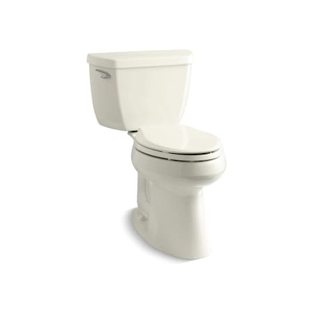 KOHLER Classic Elongated 1.28 GPF Chair Height Toilet W/ 10 Rough-In, 1.28 gpf, Biscuit 3713-96